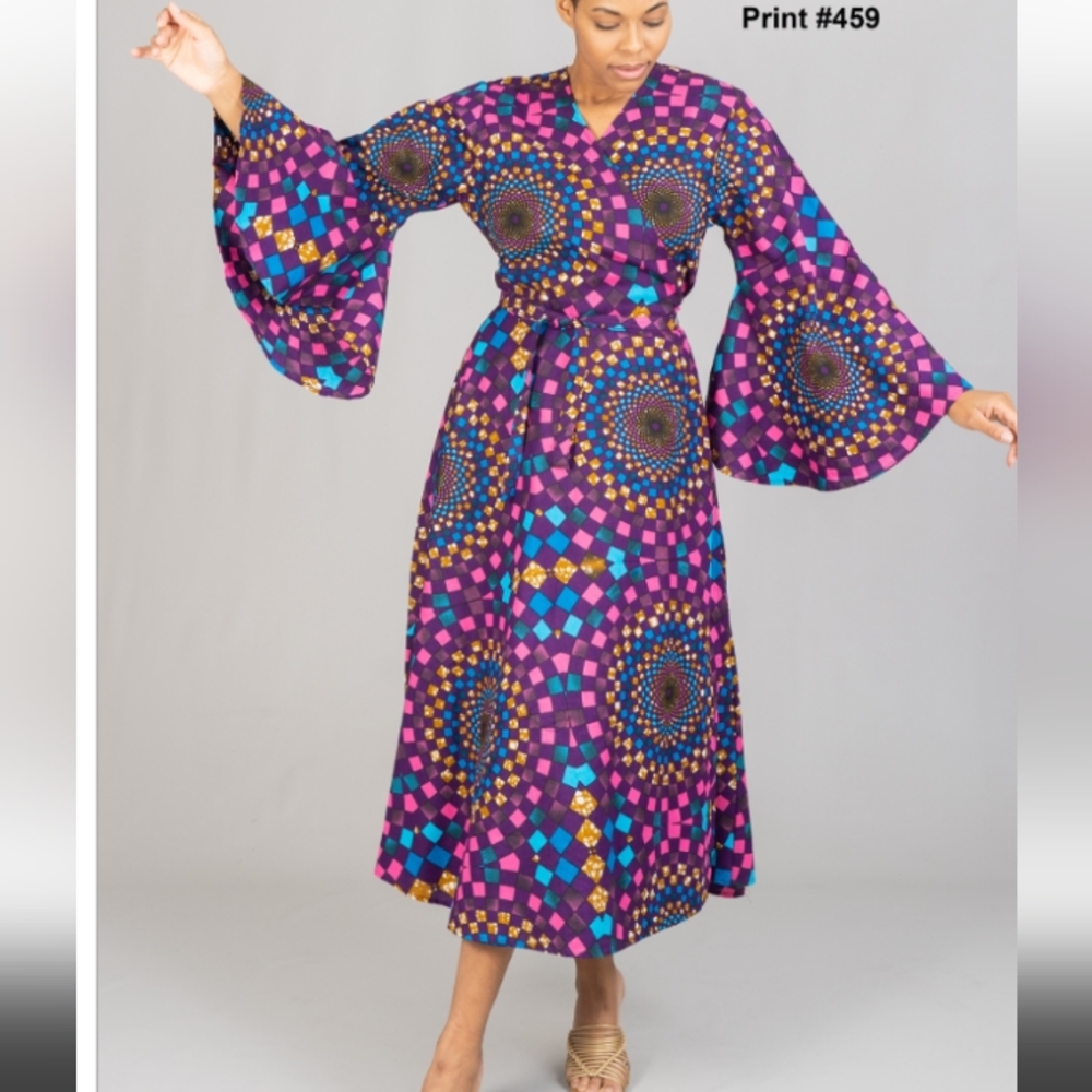 Authentic African print wrap dress